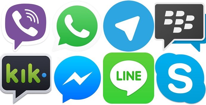Logomarcas de aplicativos de Instant Messaging